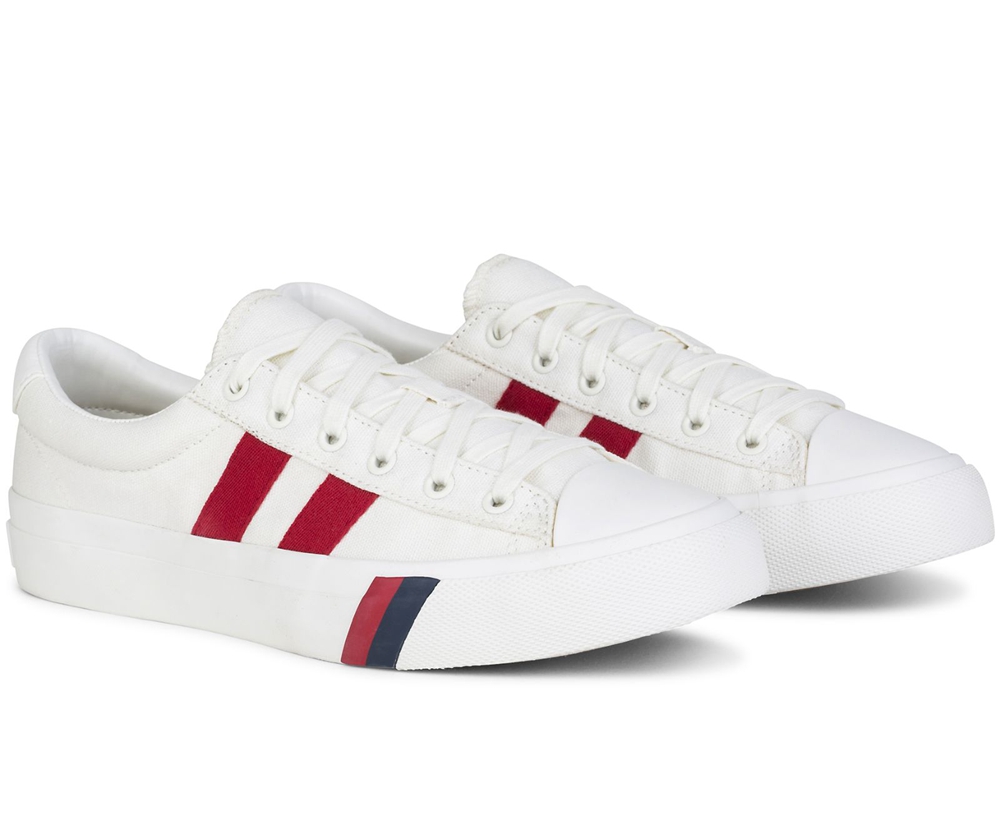 Keds Sneaker Damen Weiß/Rot - Royal Plus Segeltuch - ACY-705231